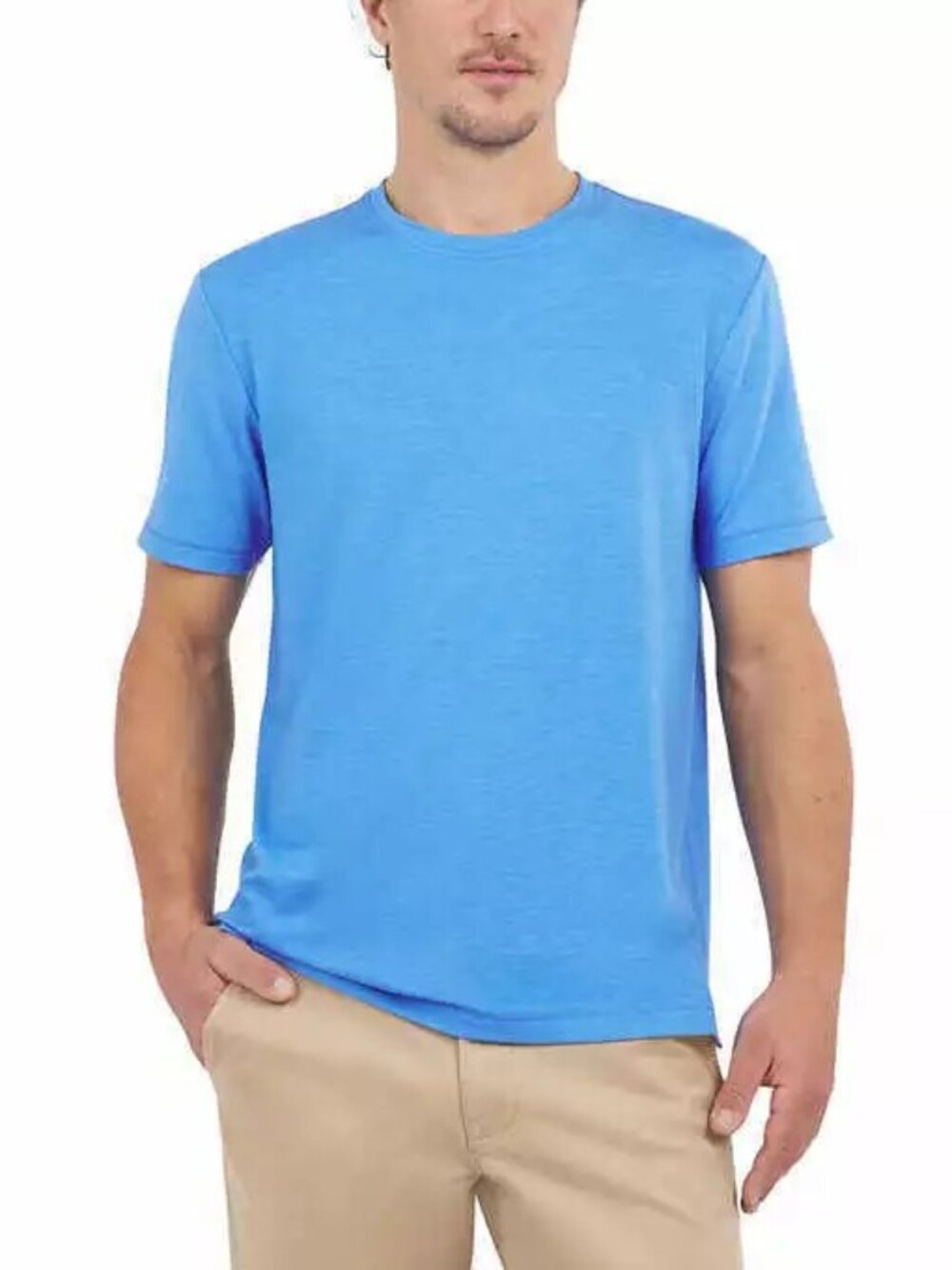Lands' End Men's Classic Fit Short Sleeve Tee, Color Blue, Size Large
